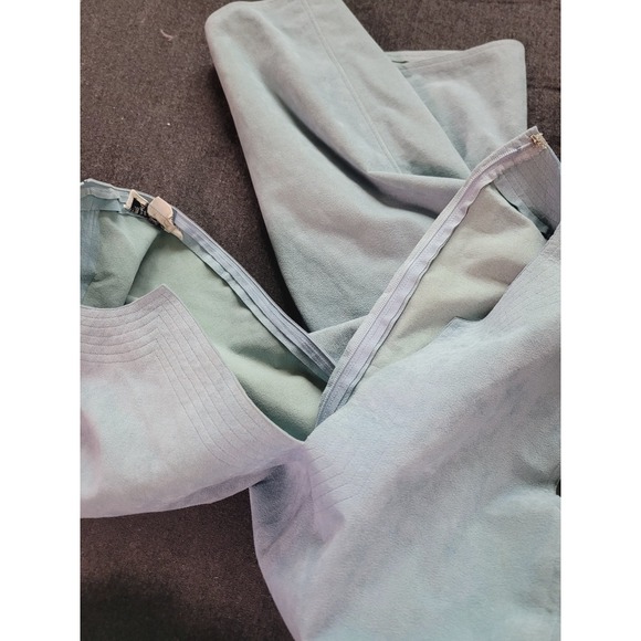 Vintage 70s Skinner Ultra Suede Midi Dress Volup Blue Union Made A Line Large - Picture 4 of 11